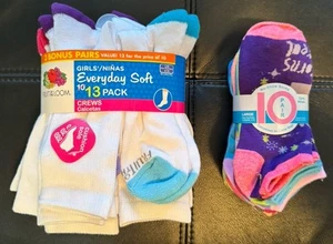 23 pairs Girl’s Fruit Of The Loom (13 Pack+ 10) No-Show Socks L 4-10 Shoe Size - Picture 1 of 11