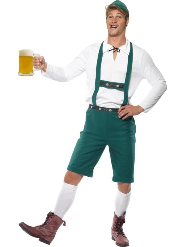 Disfraz Oktoberfest Lederhosen adulto: verde Foto 1 de 2