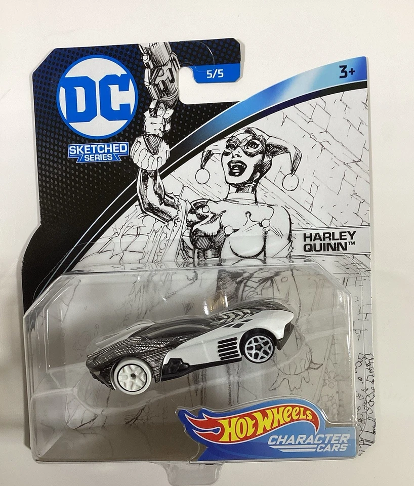 2017 Hot Wheels Harley Quinn Character Cars 5/5 DC Comics Sketched Series Flh38