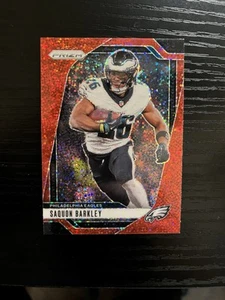 2024 Prizm Football Saquon Barkley Red Sparkle #232 Eagles SP - Picture 1 of 2