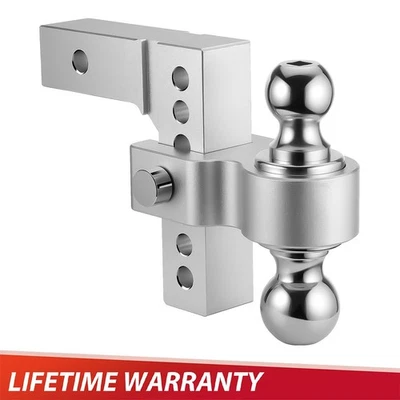 Adjustable Tow Hitch universal Dual Ball 18500 lbs 6" Drop/Rise 2" Receiver - Image 1 of 4