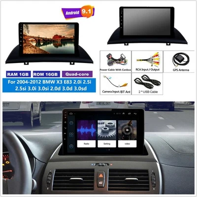 9'' Quad Core 1+16GB Stereo Radio GPS 4G BT WiFi For 04-12 BMW X3 E83 w/Canbus - Image 1 of 4