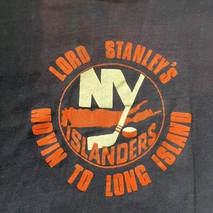 Vintage Nhl Ny Islanders Shirt 1980 Stanley Cup Champions Single Stitch Blue Sm - Picture 1 of 6