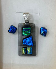 Women's Jewellery Handmade beautiful fused glass pendant + matching earrings
