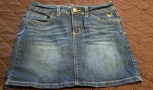 Justice Jean's Girls Size 14S Denim Jean Skort Skirt Dark Wash - Picture 1 of 8