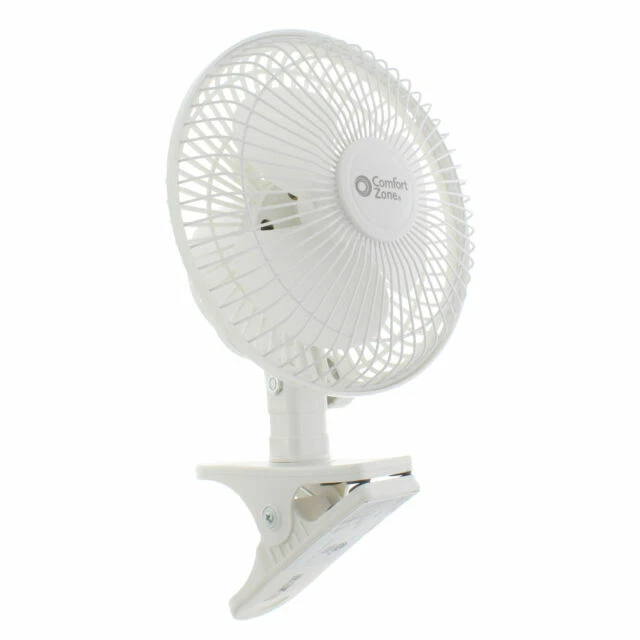 comfort zone CZ6C 6 inch Desk Fan with Clip - White