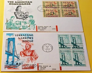 The American Homemaker/Verrazano Narrow Bridge FDI 5c 1964 Envelopes Lot of 2 - Picture 1 of 4