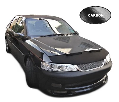 Toro Negro Protector de Capó Apto para Opel Vectra B Bj.96-03 la Óptica Carbono - Imagen 1 de 4