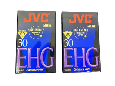 JVS EHG 30 小巧型 VHS 磁带高能磁铁矿 批量/2 密封 90 分钟 EP 模式 — 第 1/4 张图片