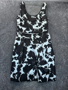 Ann Taylor Dress Womens 6P Petite Sleeveless Side Zip Scoop Neck Floral Black - Picture 1 of 11