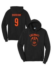 JOE BURROW #9 Football Hoodie YS-3XL,Customize Any Name,Cincinnati, Jersey - Imagen 1 de 1