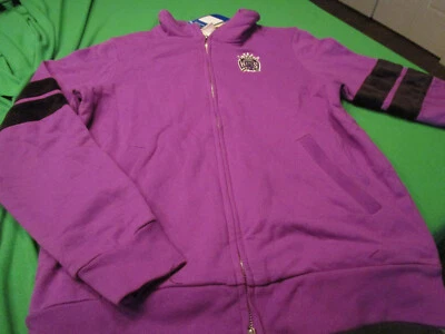 NWT SACRAMENTO KINGS  BASKETBALL WOMENS  ZIP SWEATSHIRT TRACK JACKET PURPLE LG - Image 1 of 3