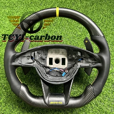 Volante de fibra de carbono mate para Mercedes-Benz AMG GT C43 C63 E63 S63 S65 Foto 1 de 4