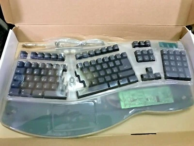 NEW CHIC ORTEK TECHNOLOGY ERGONOMIC USB EURO KEYBOARD EKB-880 GM8EKB104M DS-RM0 - Image 1 of 4