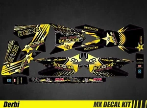 Kit Déco Moto pour / Mx Decal Kit for Derbi 50 - Rockstar - Foto 1 di 1