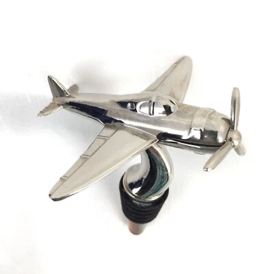"Tapón de botella de avión Godinger avión de metal 3,5"" de alto - avión de aviación" Foto 1 de 4