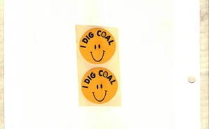 2 SCHÖNE I DIG KOHLE SMILEY GESICHTER KOHLEBERGBAU AUFKLEBER # 1403 - Bild 1 von 1