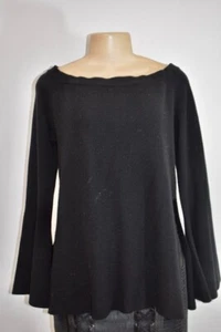 ROBERT RODRIQUEZ Black Wool Blend Off Shoulder Sweater Size Large On Sale sn - Picture 1 of 10