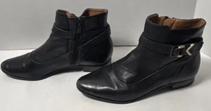 Calvin Klein Ferryn Black Leather Zip Ankle Boots Womens Size 6 - Picture 1 of 7