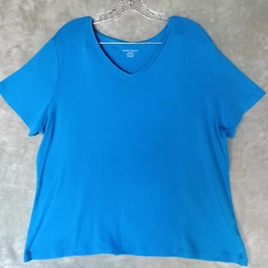 Womens Size 16 - 18 W Blue Top Laura Scott T Shirt Cotton Short Sleeve Tee - Picture 1 of 10