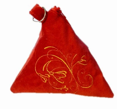 Bolsa de cosméticos de terciopelo piramidal "Crocuses" roja Veralis roja VL-CB-05 Foto 1 de 2