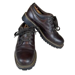 Timberland Oxford Men's Size 9M Derby Shoes Brown Leather Lug Sole Lace Up 80030