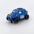 Johnny Lightning Baja VW Bug, Chrome Blue, Lettered Tires, X-Traction Chassis