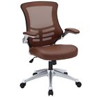 Modway Attainment Modern Style Vinyl Office Chair in Tan Finish