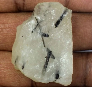 Natural Black Rutile Quartz 67.40 Ct Raw Gemstone Healing Rough Mineral Specimen - Picture 1 of 9