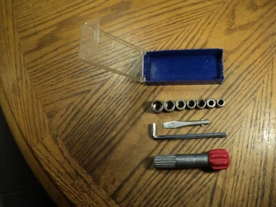Vintage Swingline Ratchet Tool Kit w/Case Ratchet Sockets Allen Wrench  4-3/8" - Image 1 of 4