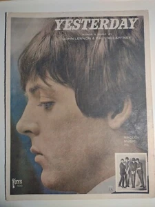 Sheet Music Beatles Yesterday John Lennon & Paul McCartney 1965  - Picture 1 of 4