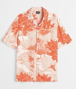 XXL H&M Para hombres Calce Regular Camisa Resort Estampado Floral Hojas Manga Corta Informal - Imagen 1 de 7