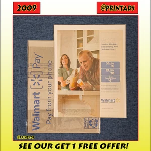 2009 Walmart Print Ad + Department Store Plastic Bag - Visit Our Store For More! - Picture 1 of 3