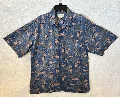 Camisa BOGARI Abotonada Vintage Seda Manga Corta Para Hombre XL Abstracta Retro Foto 1 de 4