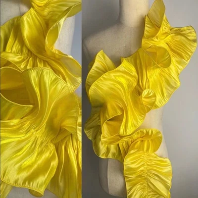 Ruffles Edging Wide Ribbon Tape Trimmings DIY Clothing Decor By 2 Yards Costume - Image 1 of 4