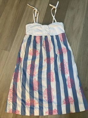 Vestido Solero Niñas Lilly Pulitzer Bordado Tortugas Rayas 8 Azul Rosa Blanco Foto 1 de 4