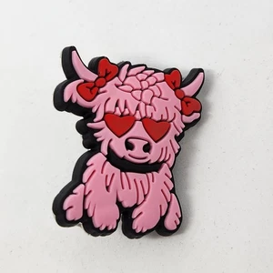 Pink Cow Option 5 Rubber Pin Black Tone Backing Lapel Backpack Hat Brooch - Picture 1 of 2