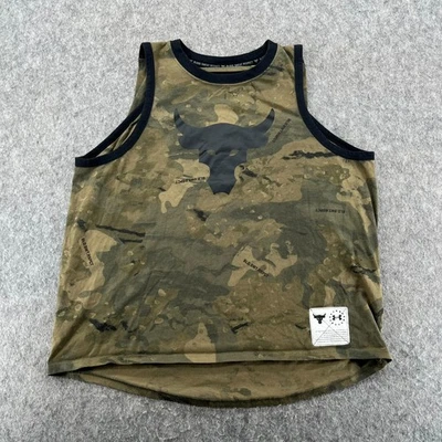 Camiseta sin mangas Under Armour Project Rock Aloha camuflada verde S para mujer Foto 1 de 4