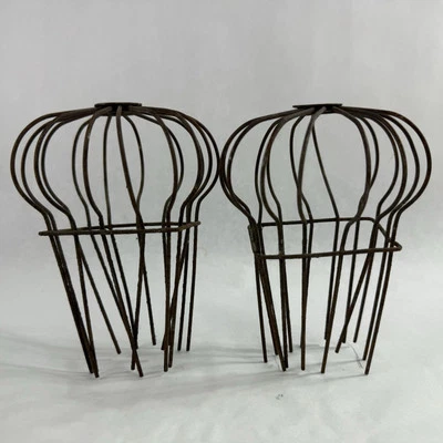 Vintage Metal Wire Gutter Guard Downspout Cage Light Bulb - Image 1 of 4