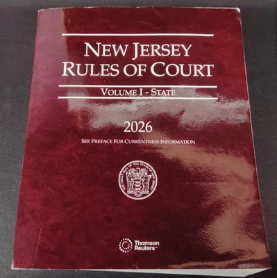 New Jersey Rules of Court Vol. 1 State 2026 Paperback - Image 1 of 4