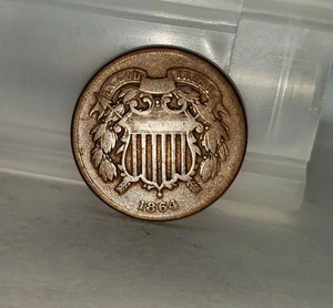 1864 Two Cent Copper Piece US Coin 1c You Grade It A64 - Picture 1 of 2
