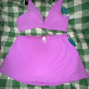 Mynah Swimsuit Lilac Two Piece Bikini Skort Xl/XXL NWT - Bild 1 von 8