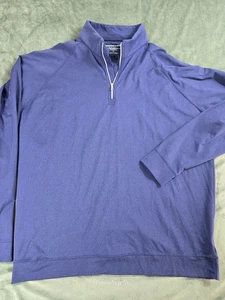 Holderness & Bourne 1/4 Zip Mens Large Navy Performance Long Sleeve Polo UPF - Picture 1 of 12