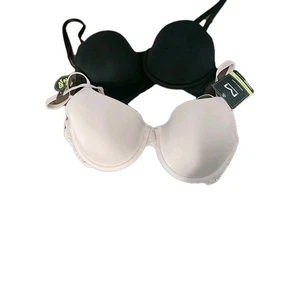 36 B MAIDENFORM PUSH UP BH basisch sexy Spitze Seiten Paket 2 neu mit Etikett - Bild 1 von 11