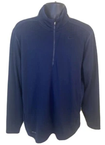 Suéter Nike Para Hombres XL Azul Dri Fit 1/4 Cremallera Pull Over Golf Bolsillos con Cremallera - Imagen 1 de 11