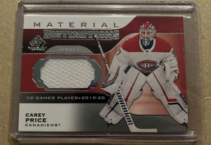 2020-21 Upper Deck SP Game Used Carey Price - Picture 1 of 2