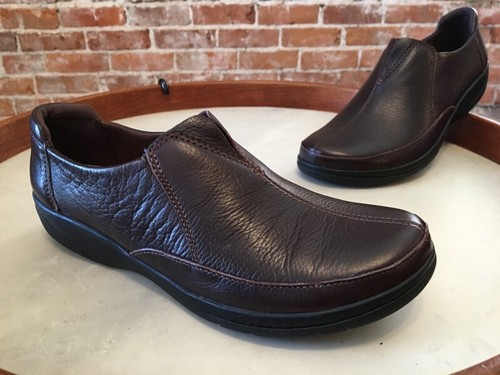 Mocassini comodi Clarks marroni in pelle Cheyn fiocco 6 5 NUOVI