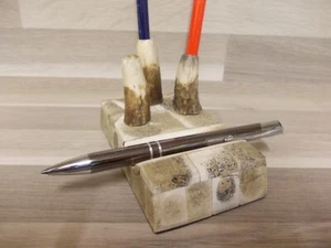 Rarität alter Federhalter Ständer aus Bein oder Horn handgefertigt Büro Deko - Bild 1 von 6