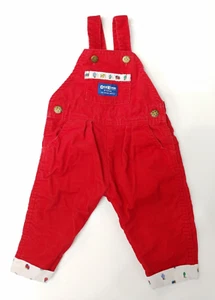 Oshosh B'Gosh Vestbak Vintage Baby 6/9 Mos. Red Corduroy Holiday Bib Overalls - Picture 1 of 9