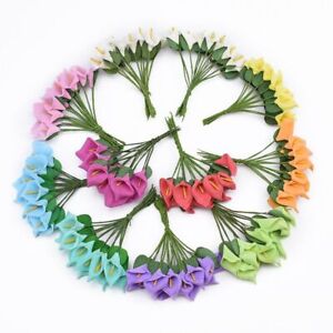 12pcs Foam Calla Lily Artificial Flower Decorative Wreath Home Craft Accessories
